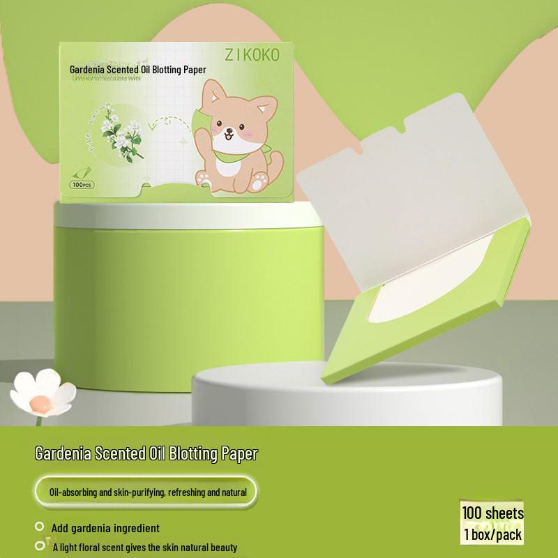 ZIKOKO Portable Oil-Absorbing Facial Papers - 100 Sheets, Fragrance-Free, Removable Box, Oil-Control