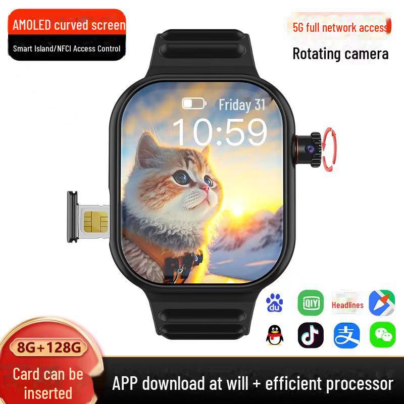 

Ультратонкие смарт-часы-телефон с функцией видеонаблюдения Huaqiang S10max 2024 года с вращающимся боковым циферблатом.