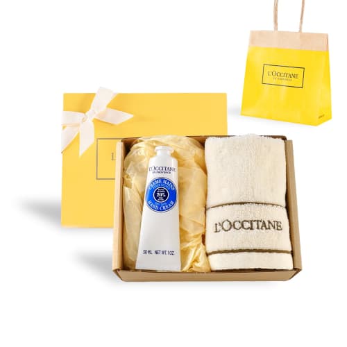 

L OCCITANE Shea Hand Cream Gift Set with Towel and Shopper Bag, Perfect for Birthdays, Celebrations, Thank You Gifts, or Farewell Gifts