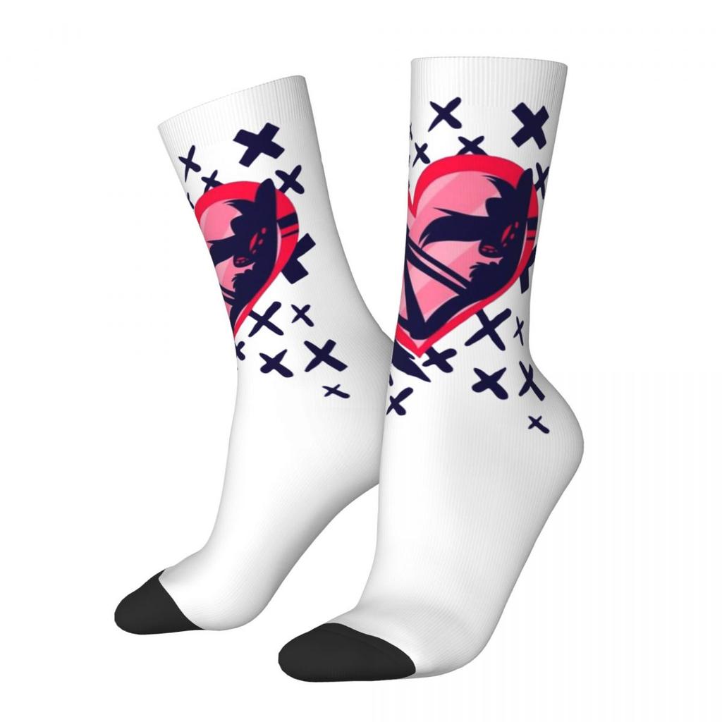 Codzienne skarpety piłkarskie Loona Bad Mood Helluva Boss Anime Poliestrowe skarpety załogowe Unisex Odprowadzające pot