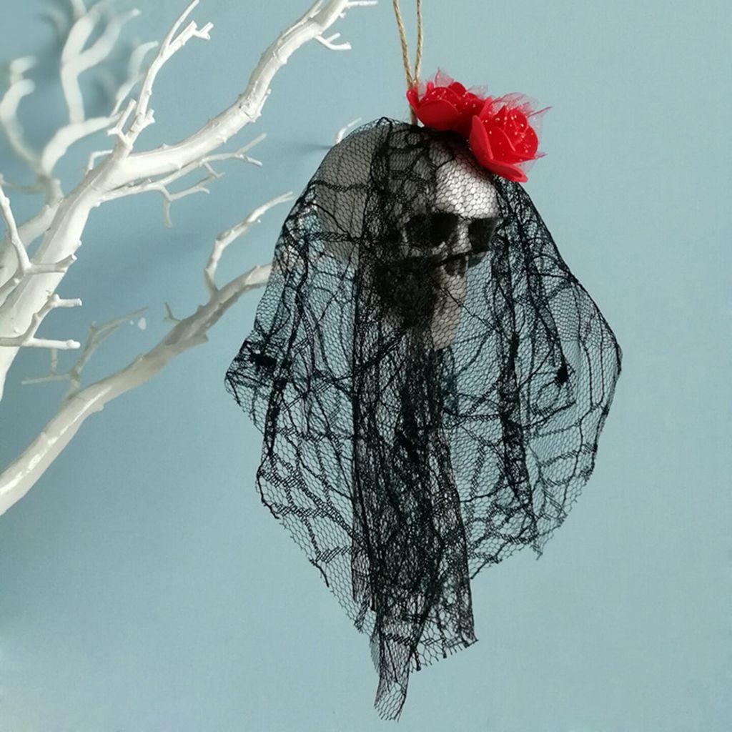 Mini Haunted House Supplies Hanging Skull Head Horror Props Party Pendant Halloween Decor