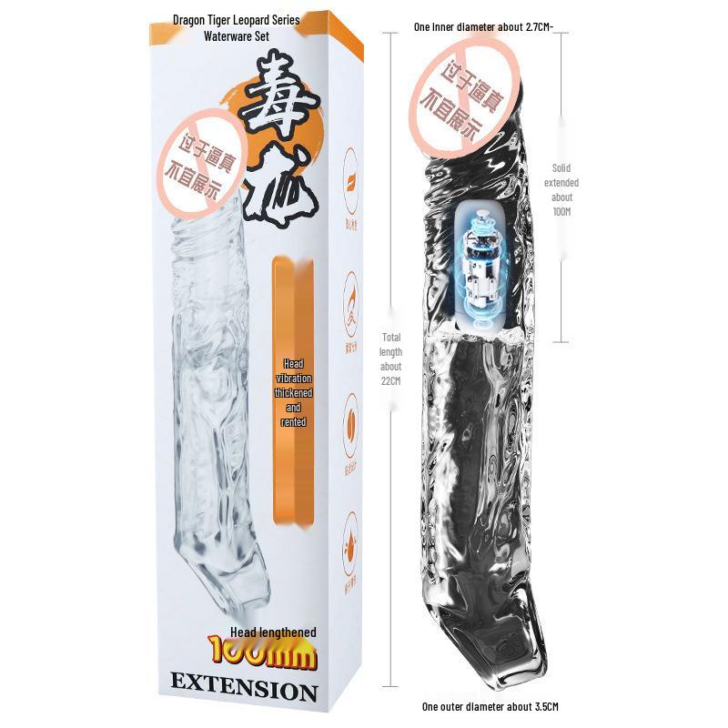 Ouyisen Ji Desire Crystal Wolf Tooth Vibrating Sleeve for Men - Penis Extension and Thickening Adult Erotic Toy