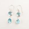 Pear Sky Blue Topaz Gemstone Drop Hook Wedding Mother Gift Earrings 925 Silver EE-142-5