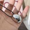 Simple Geometric Oval Pendant Necklace Fashionable Sweater Chain Fashion Jewelry Accessory Present for Women and Girls