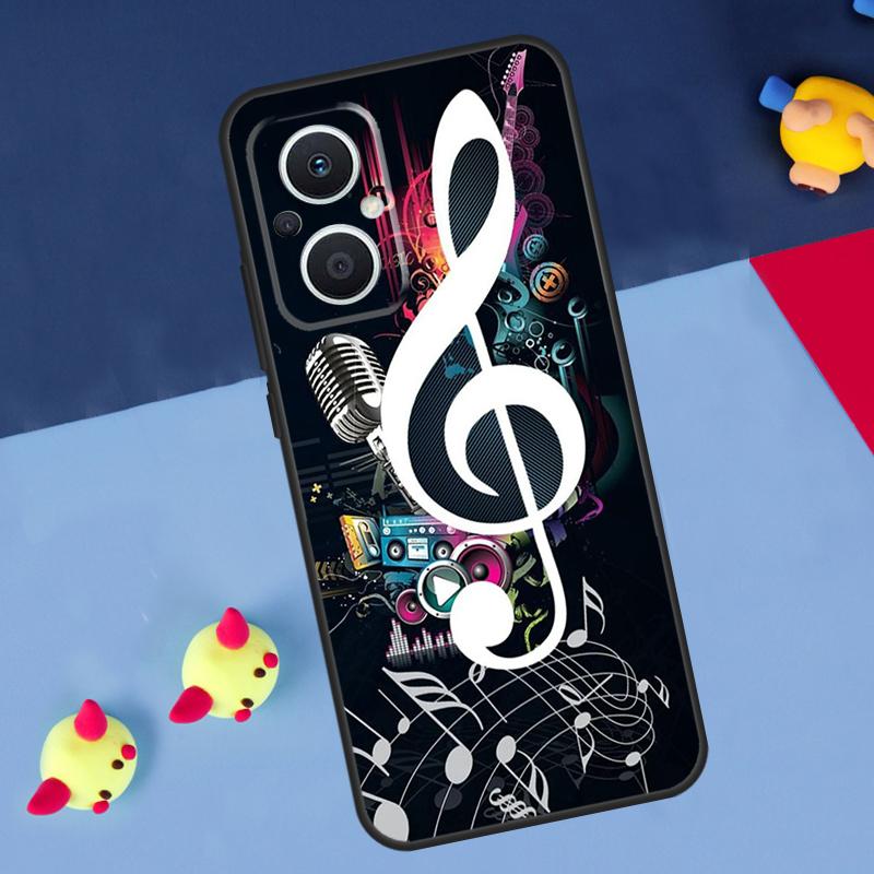 Musical Notes Violin Classical Music For OPPO Reno 12F 13F 14F 11F 10 11 12 13 14 Pro 8T 7 8 Lite OPPO Find X9 X8 X6 X5 Pro Case