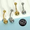 Neuer G23 Reintitan Runder Kugel Bauchnabelring ASTM-F136 für Körperpiercing Schmuck.