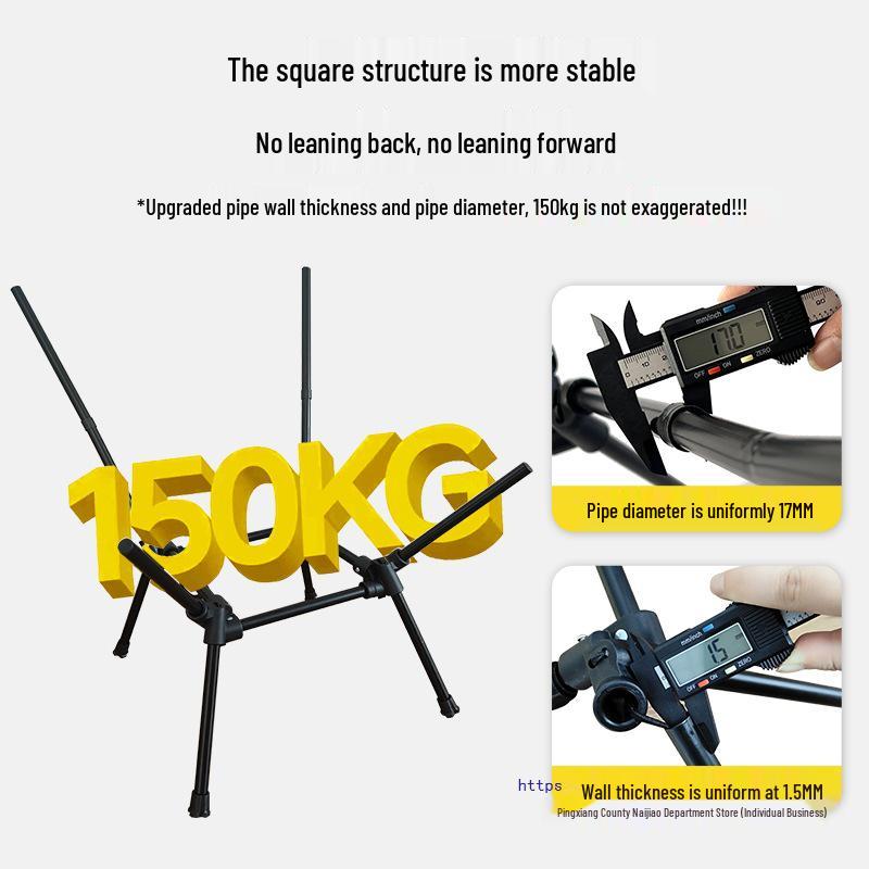 Lightweight Folding Camping Chair with Backrest - Portable Outdoor Stool for Fishing