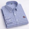 Basic Oxford Dress Shirt For Men Long Sleeve 100% Pure Cotton Solid  Casual Plaid Striped Social Business Male Regular-Fit S-6XL
