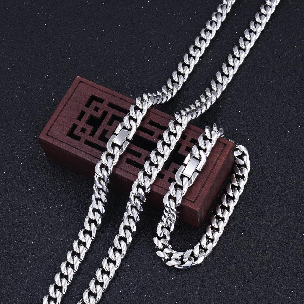 Men's Thick Stainless Steel Cuban Link Chain Bracelet/Necklace