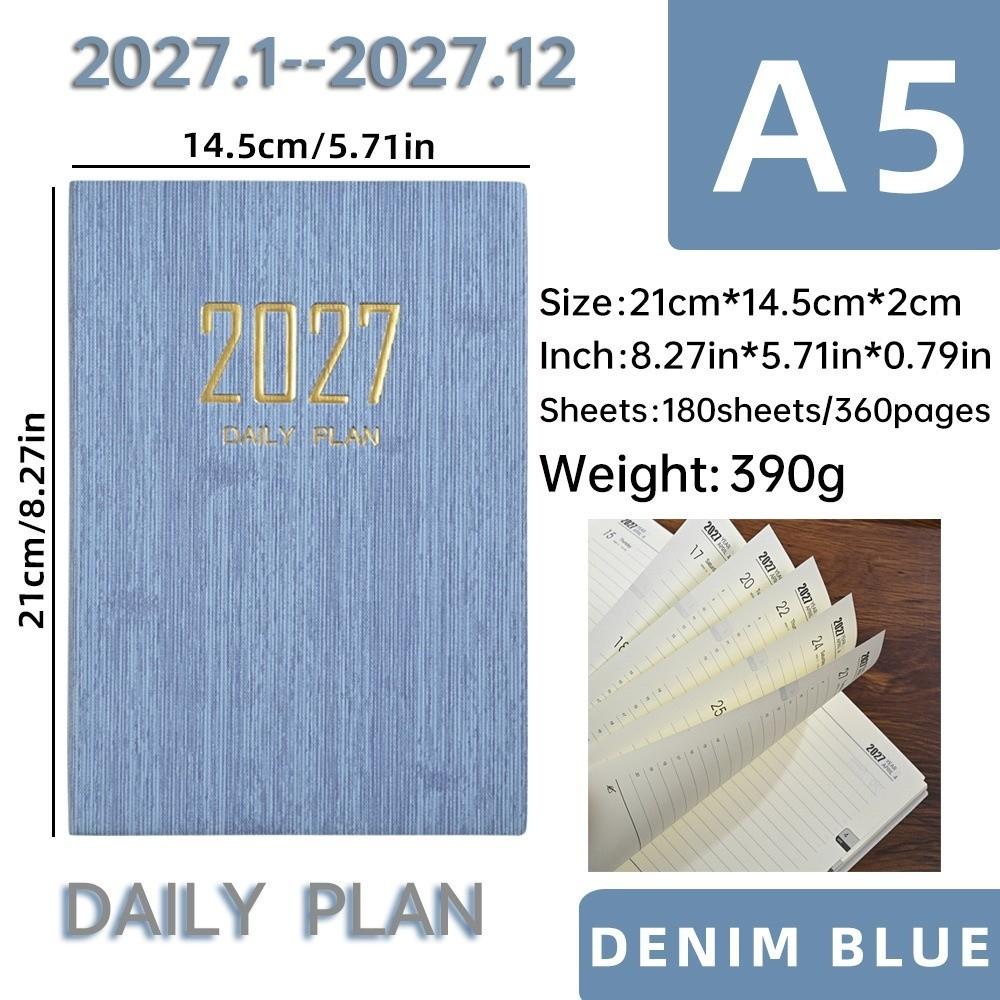 A5 2027 Agenda Book with Calendar Diary Weekly Planner New Notebooks School Office Supplies