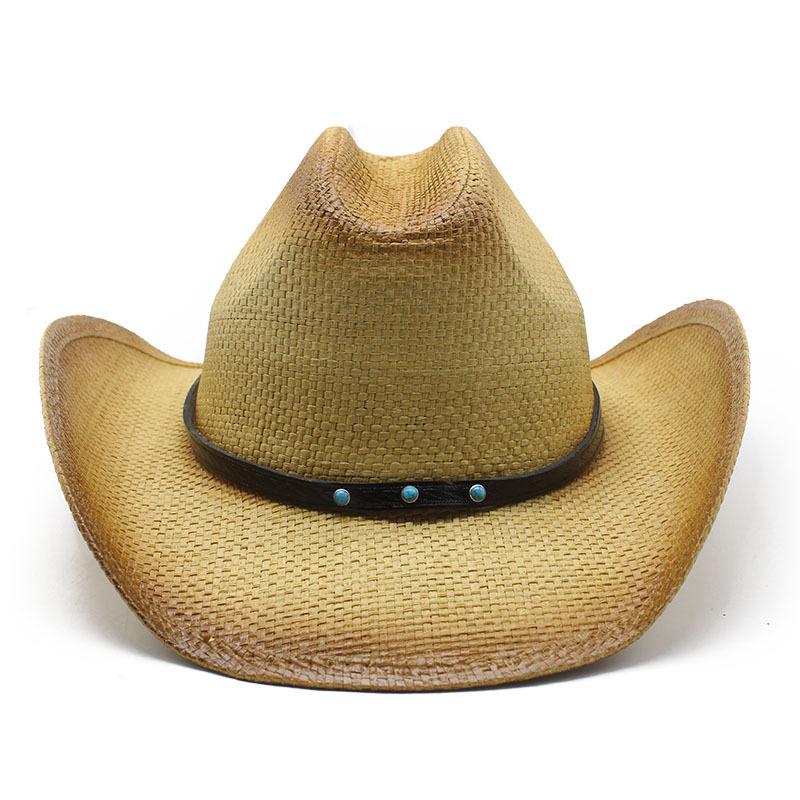 

Outdoor Outing Visor, Crimped Western Cowboy Hat, Outdoor Sun Protection Hat, Fishing Hat, Straw Hat Summer M（56-58cm） хакі
