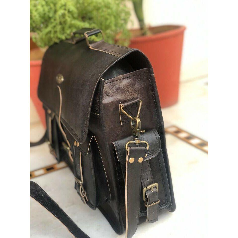 18" ručně vyráběná kožená aktovka na laptop Messenger taška nejlepší počítačová brašna