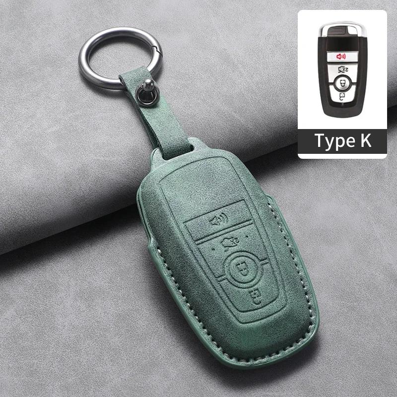 4 5 Tasten Leder Auto Schlüsselhülle Abdeckung Für Ford Fusion Mustang Edge Explorer Focus F150 F250 F350 F550 Escape für Lincoln Mondeo
