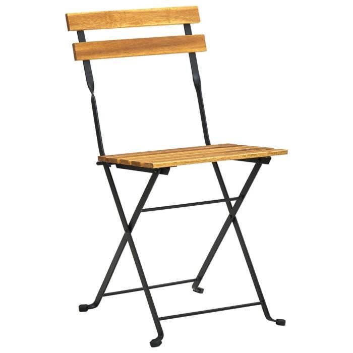 3152107 vidaXL Chaises pliables de jardin 8 pcs Acier et bois d'acacia massif