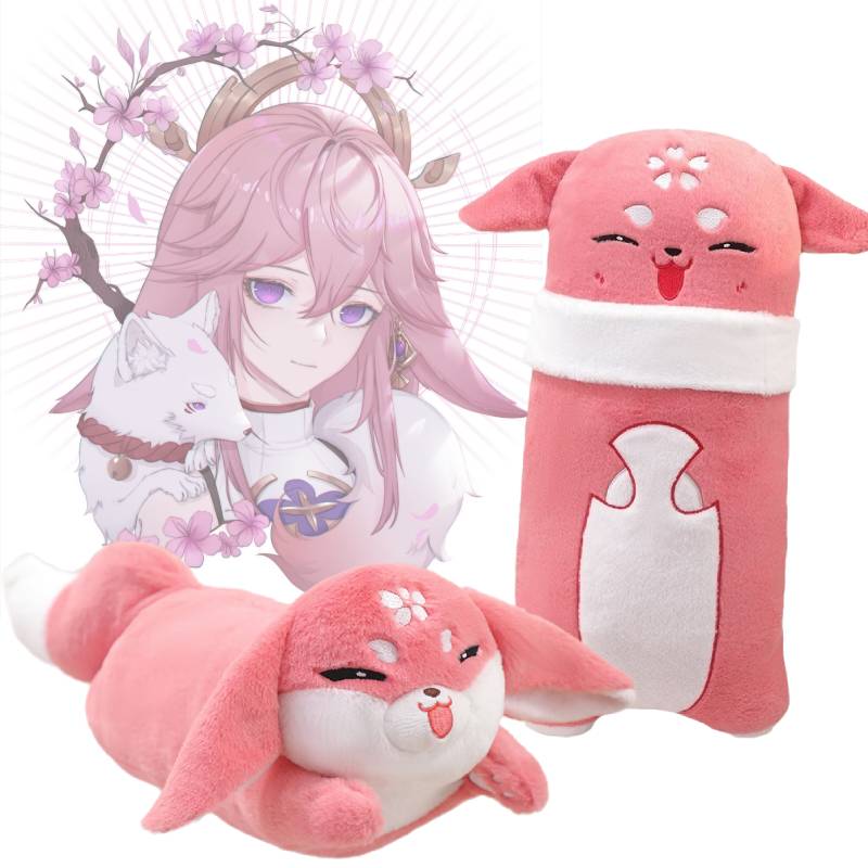 Genshin Impact Yae Miko Fox Plush Toy Pillow Stuffed Animal Doll Kids Gifts