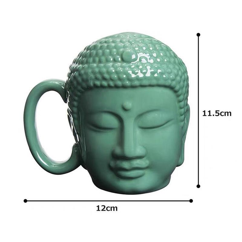 Buddha Porcelain Mug Mug Coffee Mug Buddha Head Mug Water Cup Gift Cup Creative Coffee Cup Desktop Decoration Accessories 500ML