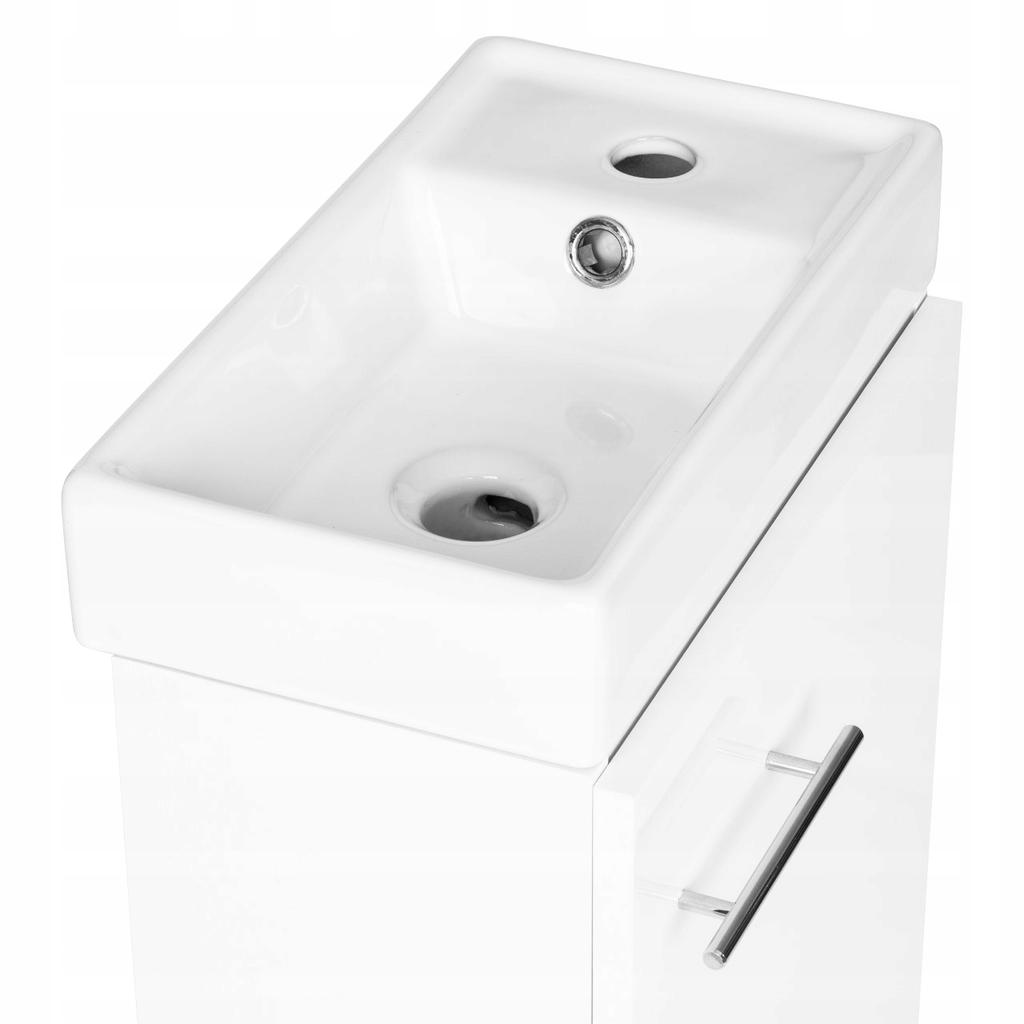 Bathroom Cabinet with Washbasin 60x40 Cm, White Gloss, Hanging, Small