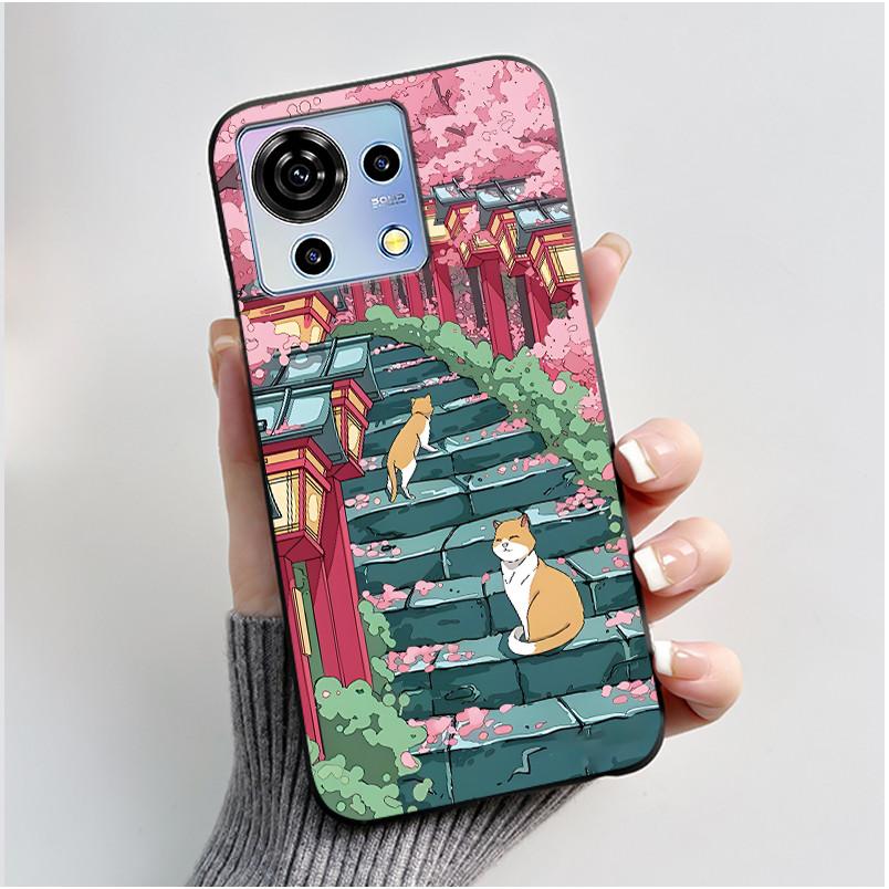 Süße Cartoon Hülle Für ZTE Blade V50 Vita 4G Bedruckte Schale Schutzhülle Weiches Silikon Schwarzes Gehäuse