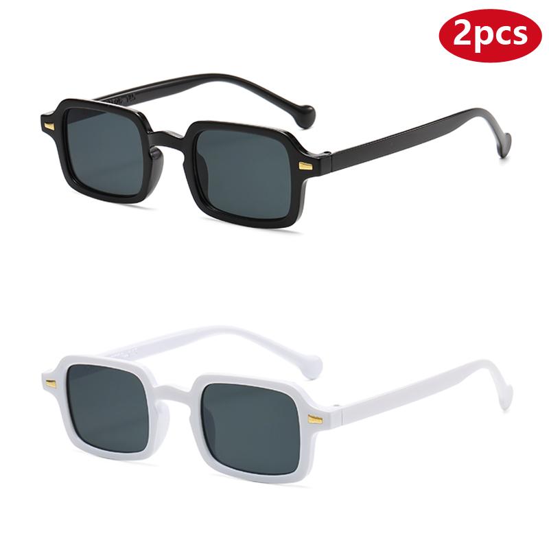 2pcs Classic Small Square Sunglasses Women Vintage Sports Brand Sun Glasses Men Shades Female Fashion Gradient Eyeglasses UV400