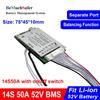 13S 14S 50A BMS 24V 36V 42V 48V 52V Hailong Battery BMS With Balance Function Switch Temperature Sensor for DIY EBike Battery