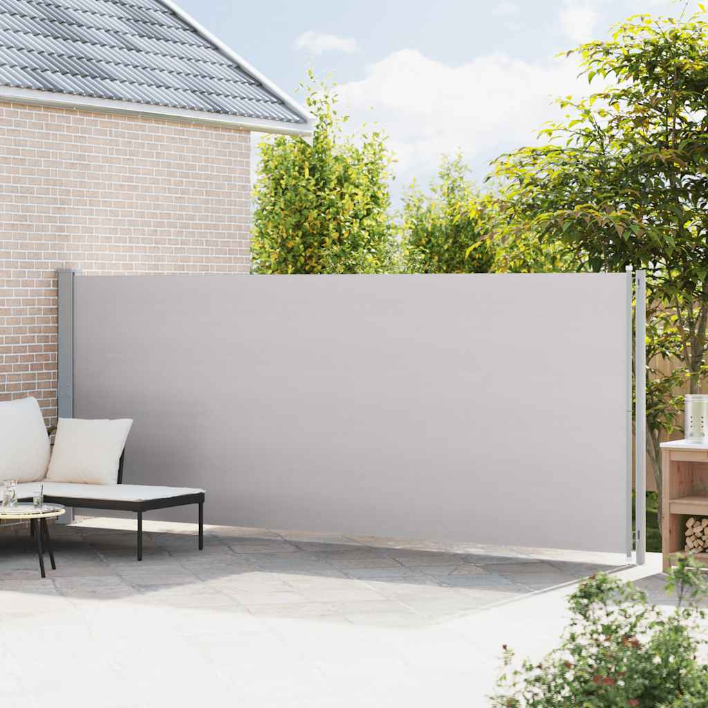 Vidaxl Retractable Side Awning for Terrace, 180 X 600 Cm, Grey