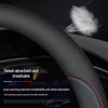 Genuine Leather Ultra-thin Breathable Anti-slip Steering Wheel Cover for All Seasons