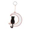 Something Different Cat Sitting On Crescent Moon Suncatcher
