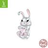 Easter Egg Rabbit Diy Bracelet Beaded, Spring Fresh S925 Sterling Silver Bead Separator
