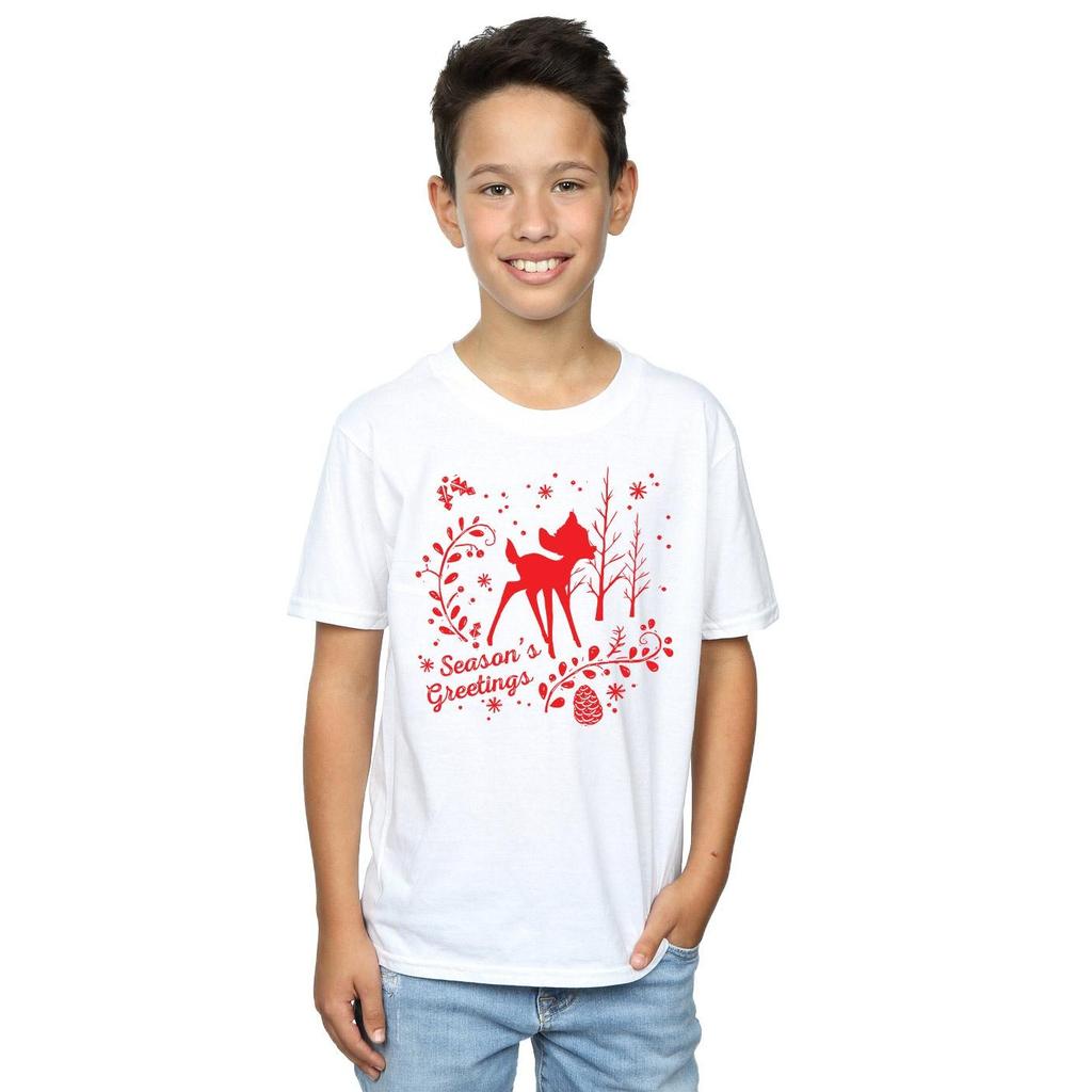 Disney Boys Bambi Christmas Greetings T-Shirt