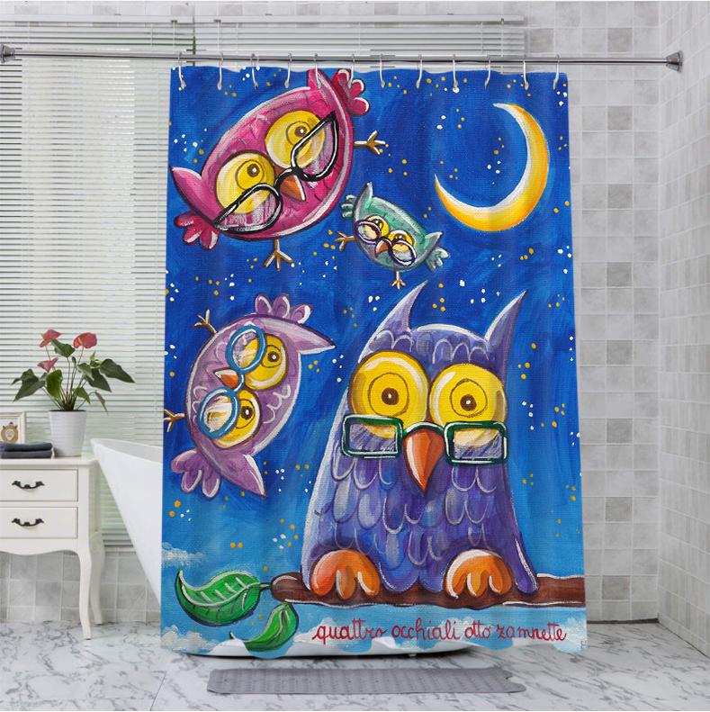 

Carton Animal Bathing Curtain Bathroom Shower Curtain Waterproof With 12 Hooks Home Deco Free Ship 180x180cm curtain синій