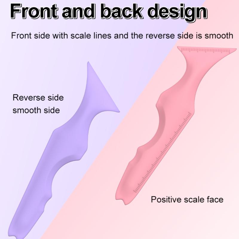 Snadno ovladatelné silikonové pravítko na oční linky Multifunkční nástroj na líčení očí Nástroj na oční linky Řasenka Rtěnka Silikonové pravítko