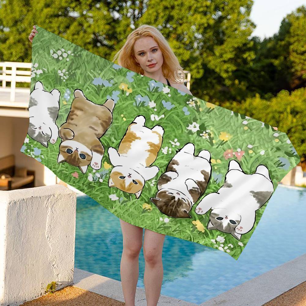 Cartoon Cute M-Mofusand Microfiber Beach Towel Absorbent Quick Dry Soft Yoga Swimming Resort Mountain Climbing Towel