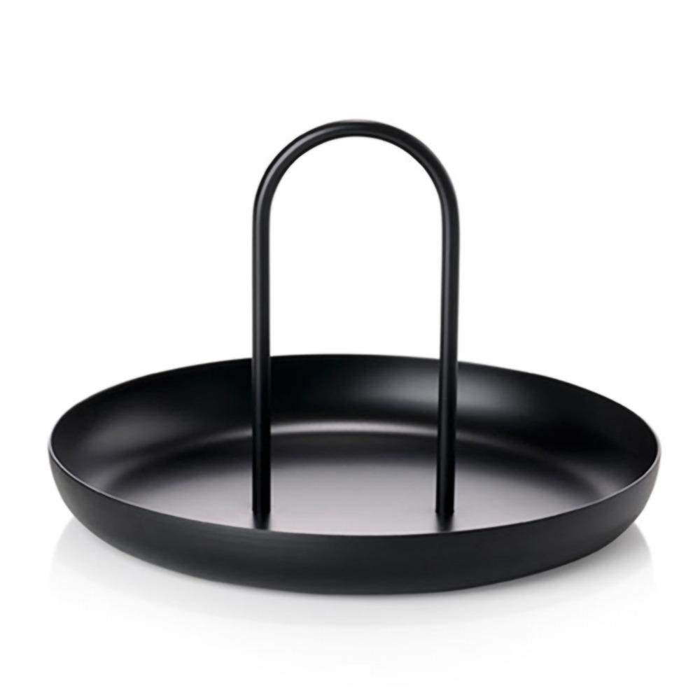 

Home Decor Aluminum Alloy, ABS Serving Tray Round Shape Modern Round Tray Portable With Handle Jewelry Tray Dining Room Table чорний
