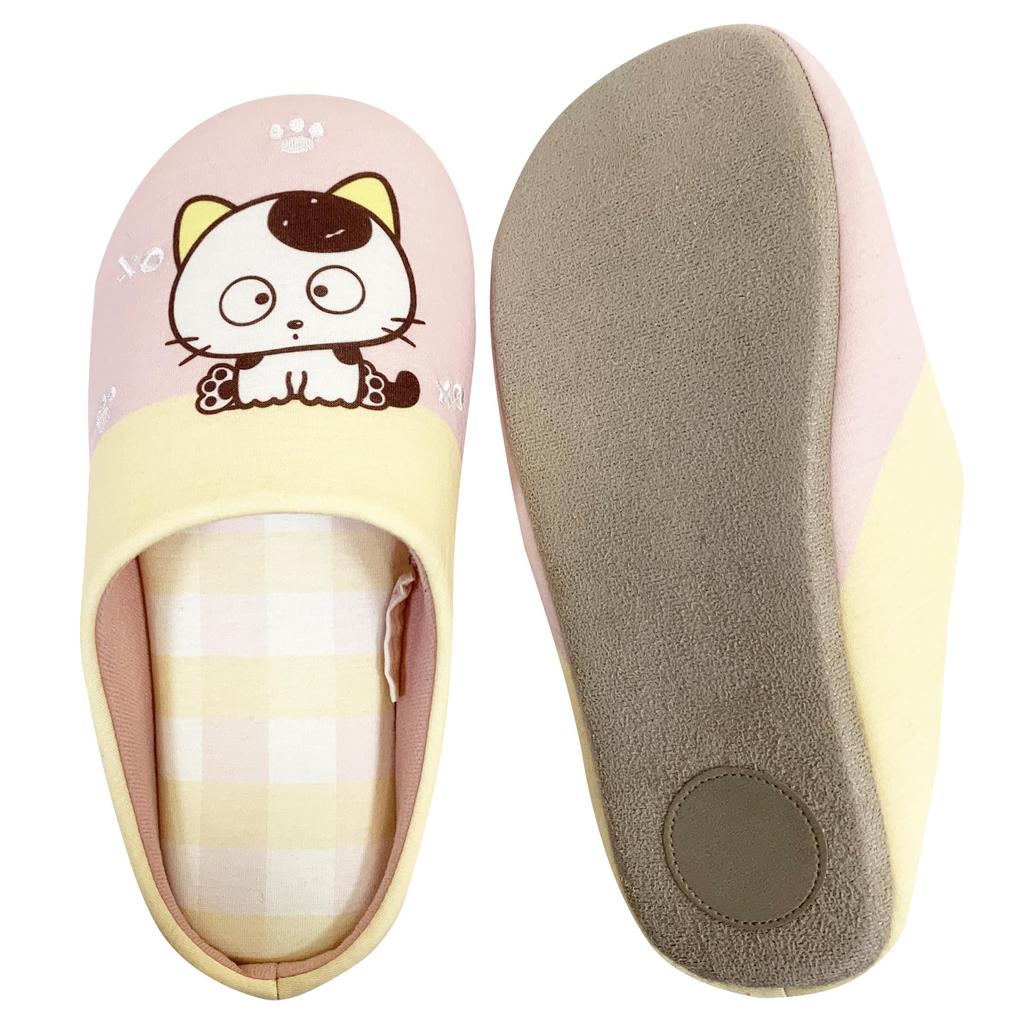 Atelier Momo and Momo Tama Friends X Sanrio Characters Tama Room Indoor Size Pink X & Badtz-Maru Shoes, Slippers, M, 23-25cm, Yellow, TFS43951-51
