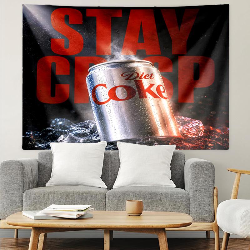 1PC Stay Crisp Coke Tapestry Accessories Playroom Tapestry, for Bedroom,Livingroom, Dormitory Room Wall Decor Fan Birthday Gifts