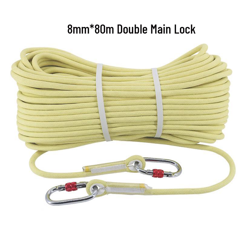 OLOMM 8mm Nylon Static Climbing Safety Rope 8mm x 80m