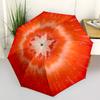 1 PC Automatic Folding Umbrella -Red fruitsPattern,Portable & Foldable Design with 8 Ribs,Christmas Birthday Gifts