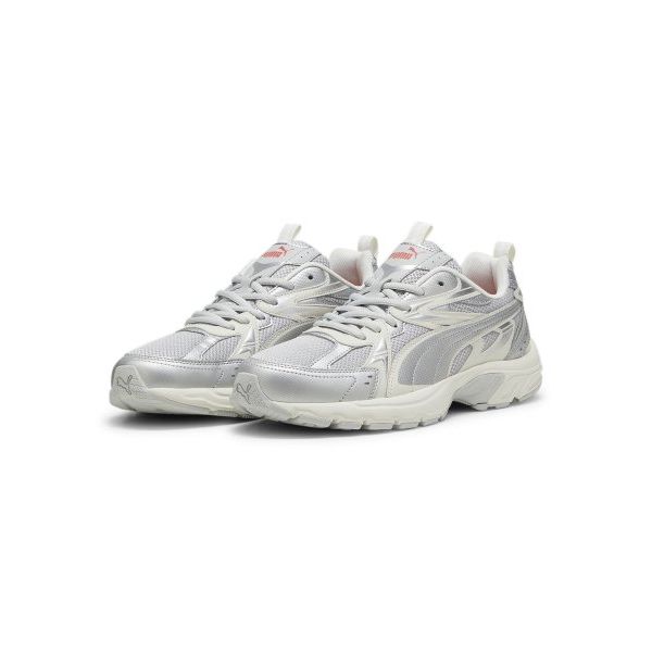 Puma Milenio Comfortable Lightweight Slip-Resistant Durable Low-Top Casual Running Shoes Unisex sneaker Silver White 392322-06