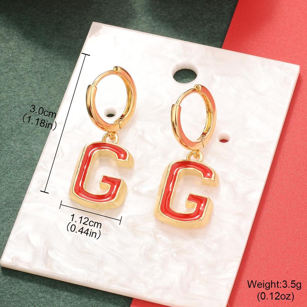 High-End Green Heart Retro Drip Oil Earrings - Autumn/Winter Fashion