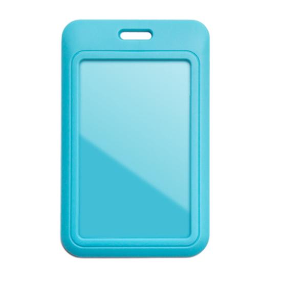 Sliding Badge Holder Vertical Hard Plastic Case Clear Card Protector Pouch for Office School ID Credit