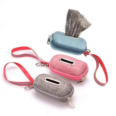Portable Pet Dog Poop Bag Dispenser Pick-Up Bags Holder With Rope Cleaning Waste Garbage Bag Organizer