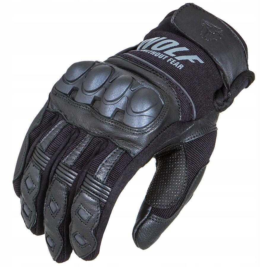 Wolf Lekkie Wygodne Rękawice Motocyklowe Black M