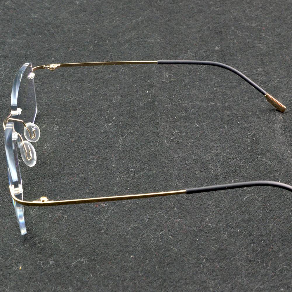 Clara Vida Shallow Gold Titanium Alloy Rimless Multi-Layers Coated Antireflective Reading Glasses +1 +1.5 +2 +2.5 +3 +3.5 +4