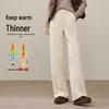 ESE-Y Women's Acetate Wool Fleece-Lined Straight-Leg Pants
