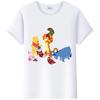 Y2K Tshirt Kawaii Tops Unisex Cartoon Winnie The Pooh Tigger Friends Graphic t-shirt Summer Blouses White Tees