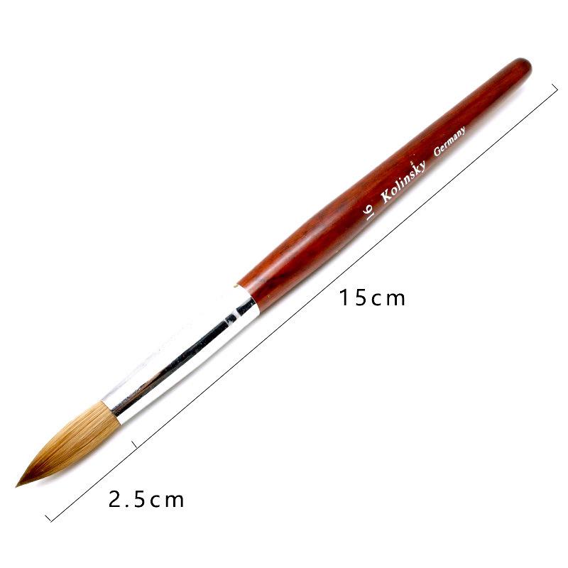 Acrylic Nail Brush Red Wood Handle Gel Builder Manicure Brush Nail Art Tools Nail Salon Size 8-24