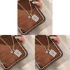Geometric Zircon Hollow Square Pendant Necklace For Women Fashion Elegant Locking Chain