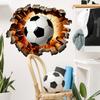 3D Wall Breaking Soccer Living Room Bedroom Wall Sports Style Home Decoration Stickers