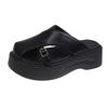 French evening slippers women's summer wear 2025 new Korean version retro temperament casual lazy temperament thick-bottomed sandals