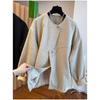 Irregular Texture Pure Color Long Sleeve Coat Women Comfortable Spring Autumn Loose Casual Top